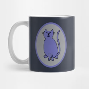 Very Peri Cat on Ultimate Gray Oval Mug